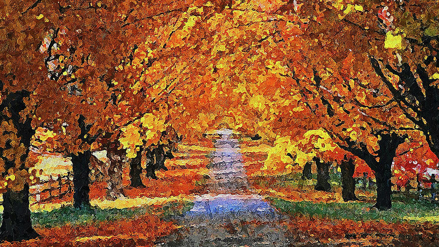 Boston, Massachusetts - Autumn Colors 05 Painting by AM FineArtPrints