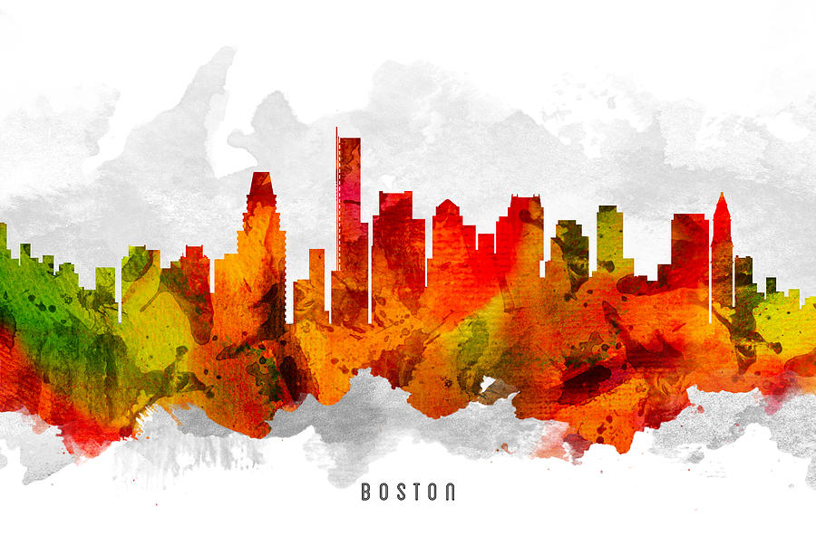 Boston Painting - Boston Massachusetts Cityscape 15 by Aged Pixel