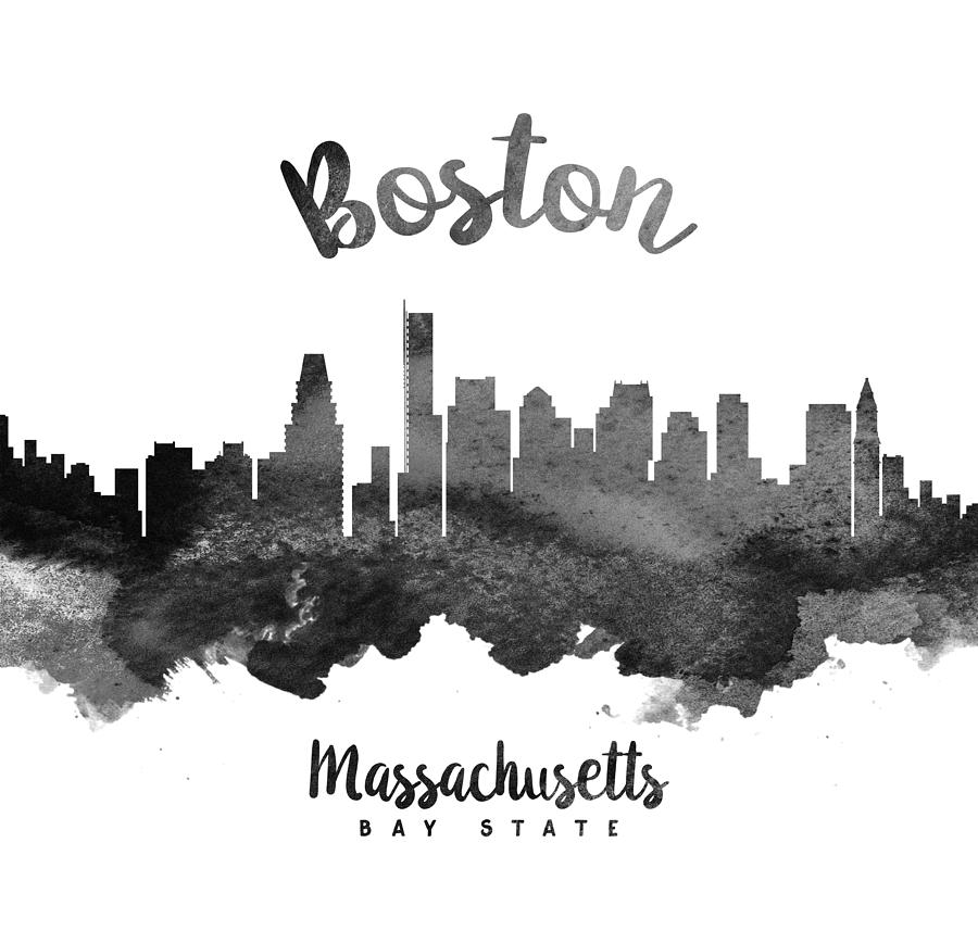 Boston Painting - Boston Massachusetts Skyline 18 by Aged Pixel