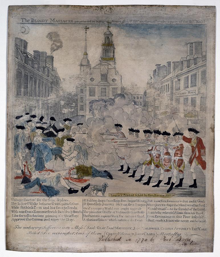 Boston Massacre.  British Troops Shoot Photograph by Everett