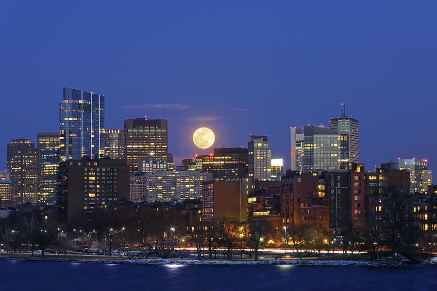 Boston Moonrise Photograph by Juergen Roth