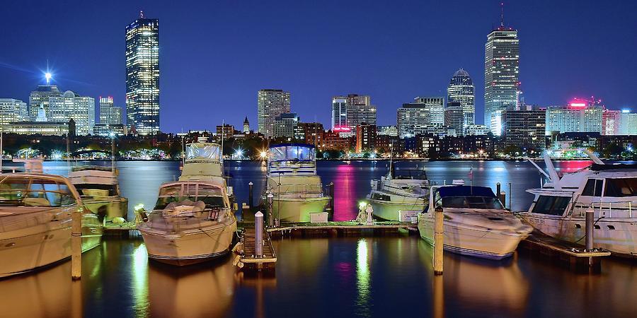 Boston Night Panoramic View Photograph by Frozen in Time Fine Art Photography