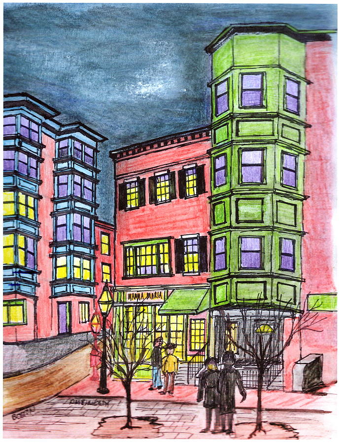 Boston Northend Drawing by Paul Meinerth