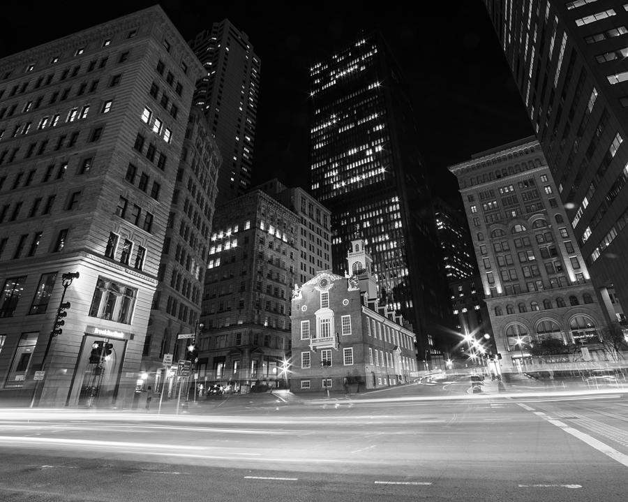 Boston Photograph - Boston Old State House Boston MA Black and White by Toby McGuire
