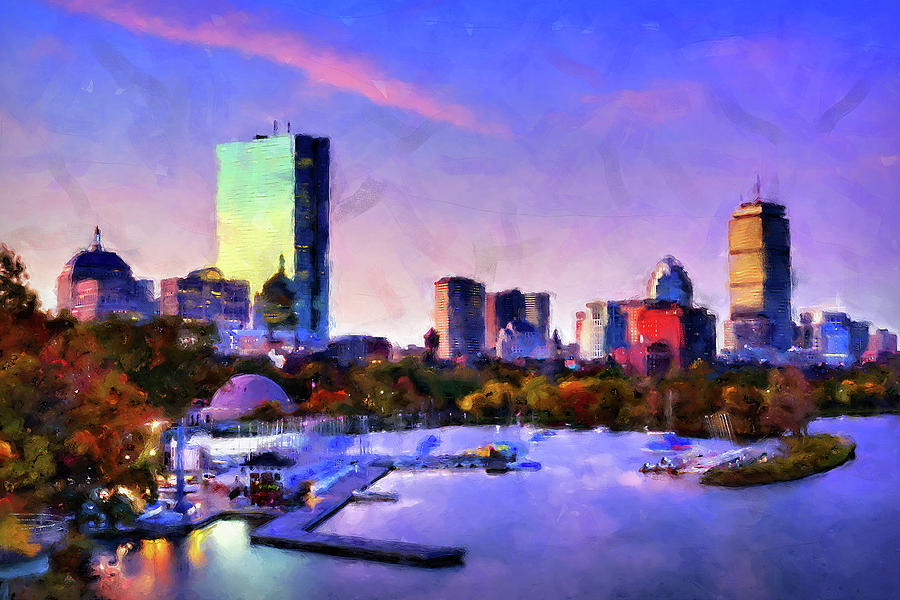 Boston, Panorama - 03 Painting by AM FineArtPrints