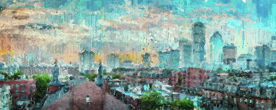 Boston, Panorama - 06 Painting by AM FineArtPrints