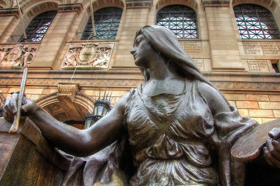 Boston Public Library Lady Sculpture Photograph by Joann Vitali