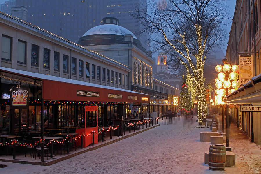 Boston Photograph - Boston Quincy Market and Faneuil Hall by Juergen Roth