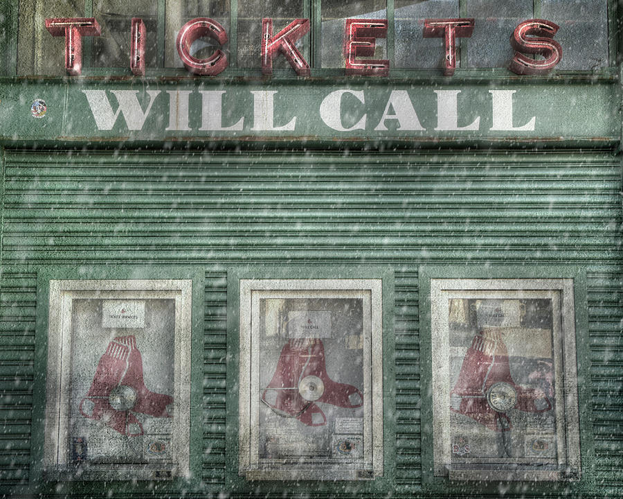Boston Red Sox Fenway Park Ticket Booth in Winter Photograph by Joann Vitali