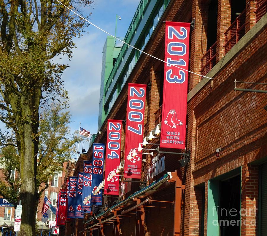 Boston Red Sox Photograph - Boston Red Sox World Series Banners by Gina Sullivan