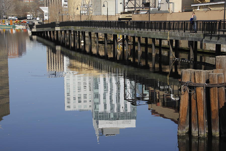 Reflection in Boston Photograph by Valerie Collins