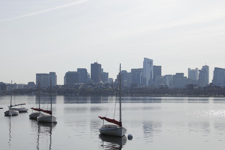 Sailboats on Boston Charles River Photograph by Valerie Collins
