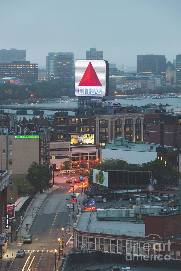 Boston Skyline Aerial Photo with Citgo Sign Photograph by Paul Velgos