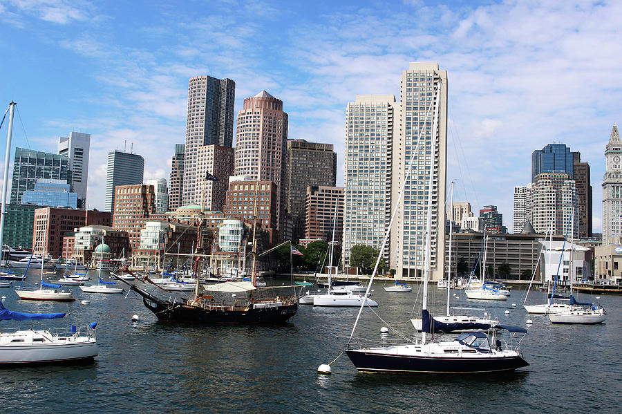 Boston Skyline and Harbor Photograph by David Zuhusky - Pixels