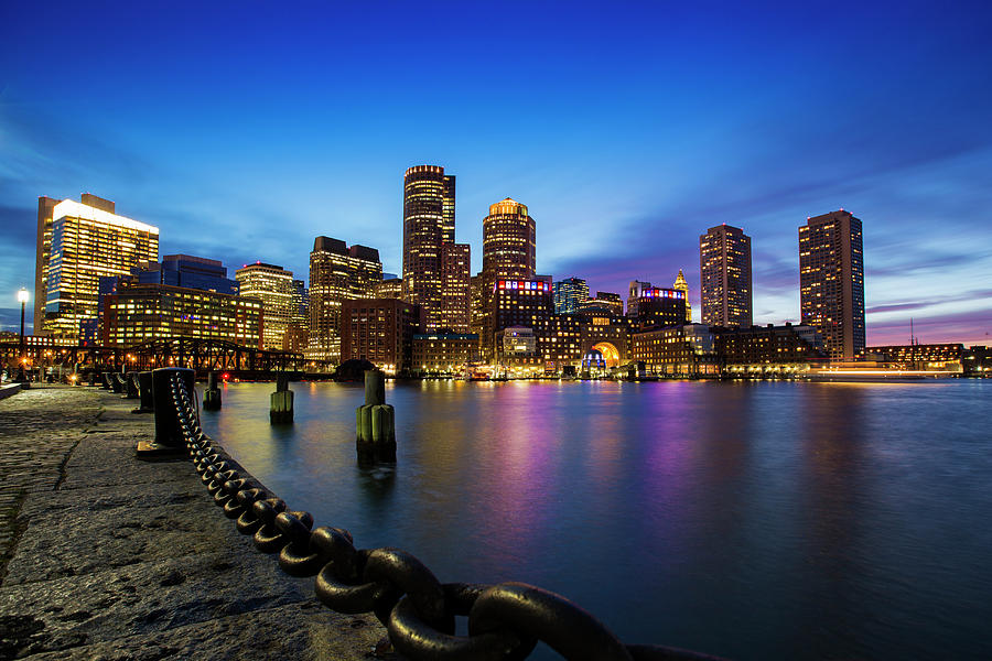 Boston Skyline at Dusk Photograph by Mircea Costina Photography