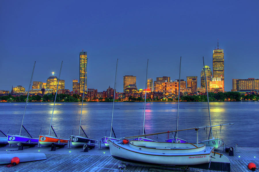 Boston Skyline at the MIT Sailing Pavilion Photograph by Joann Vitali