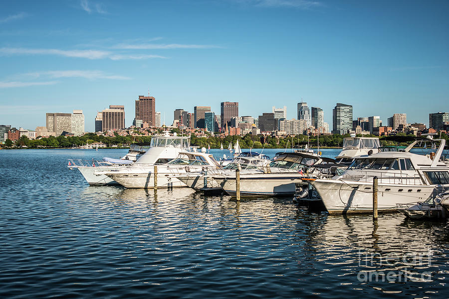 Boston Skyline Charles River Boats Photo Photograph by Paul Velgos