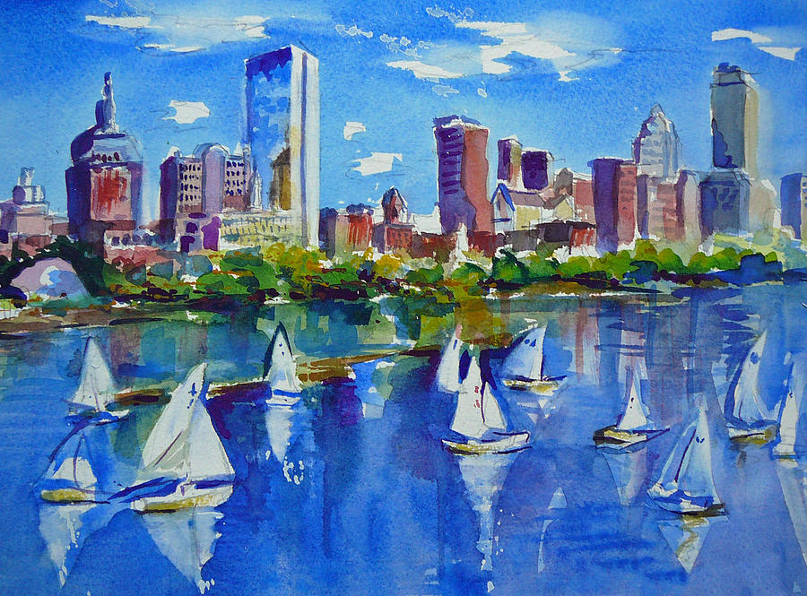 Boston Painting - Boston Skyline by Diane Bell