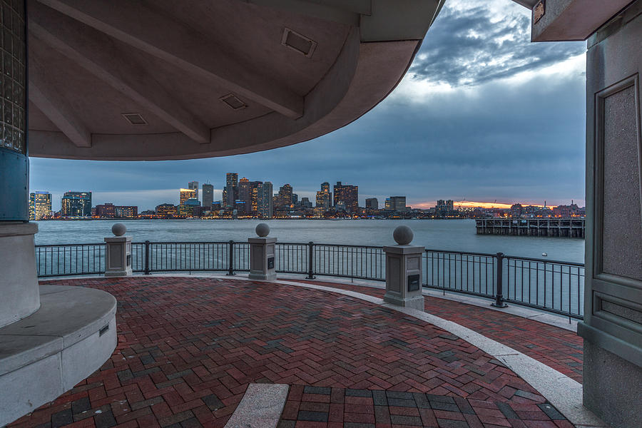 Boston skyline from Piers Park  East Boston MA Photograph by Bryan Xavier