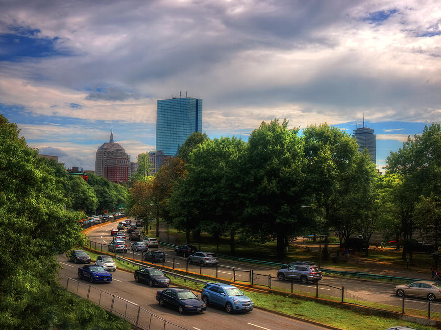 Boston Skyline from Storrow Drive Photograph by Joann Vitali