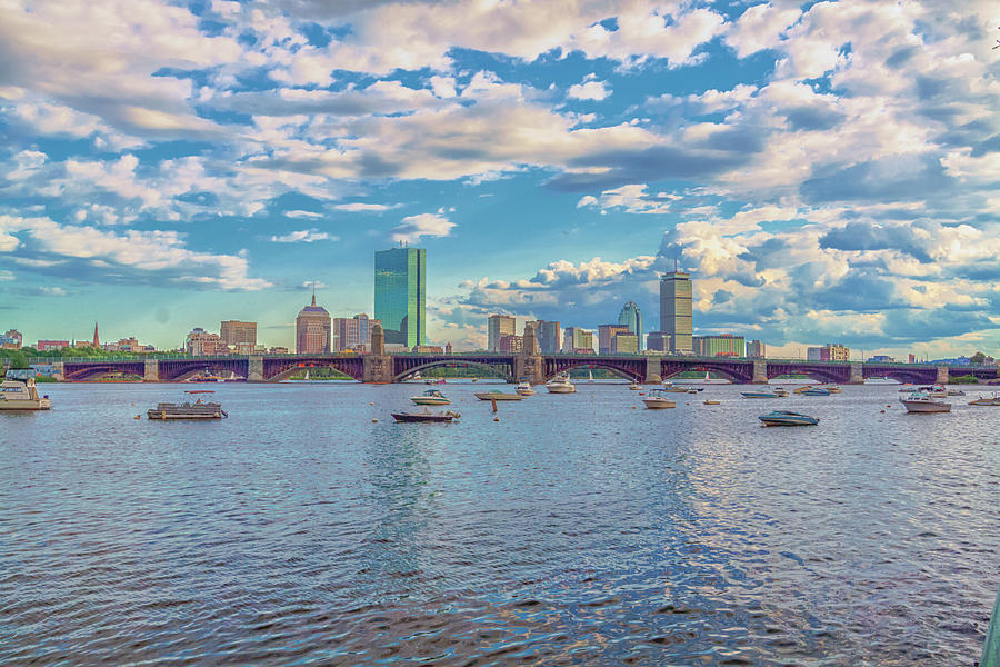 Boston Skyline from the Charles River Photograph by Brian MacLean