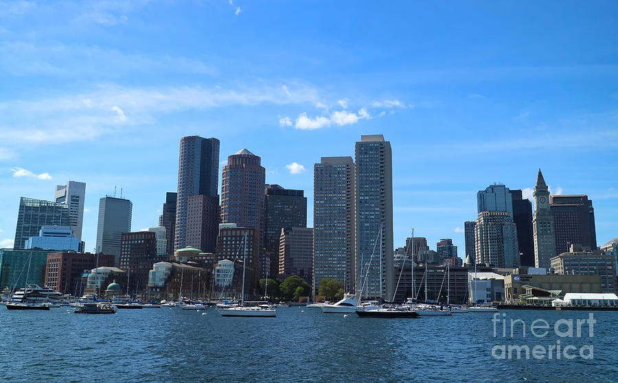Boston Skyline Fronted by Boats Photograph by Beth Myer Photography