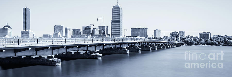 Boston Skyline Harvard Bridge Panorama Photo Photograph by Paul Velgos