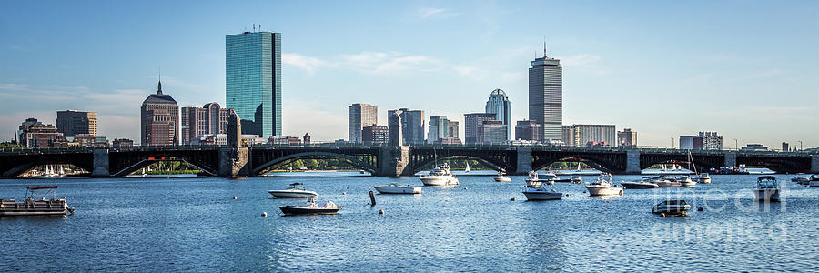 Boston Skyline Longfellow Bridge Panorama Photo Photograph by Paul Velgos
