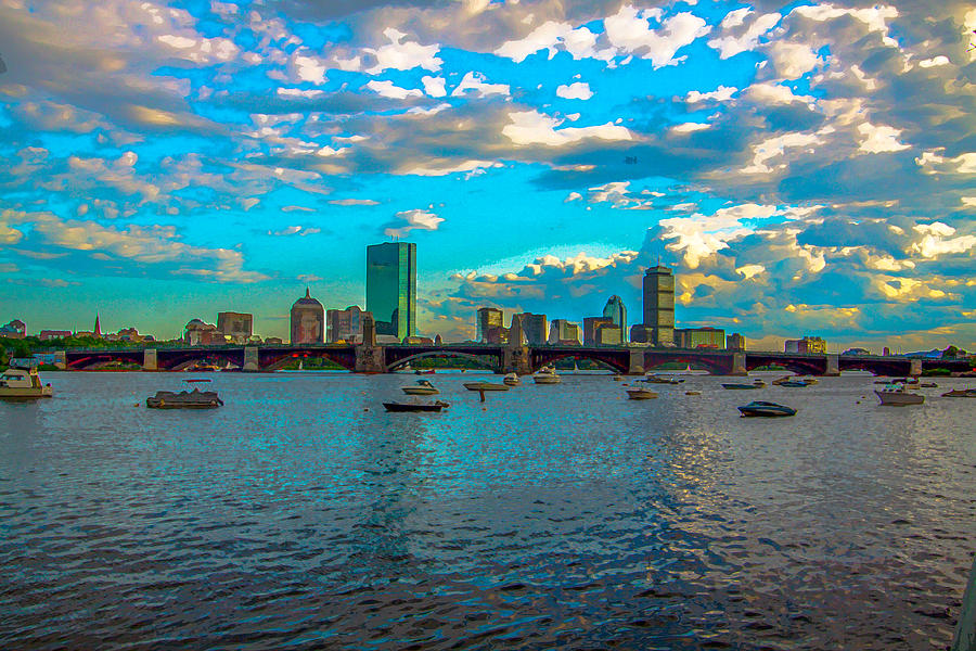 Boston Skyline Painting Effect Photograph by Brian MacLean