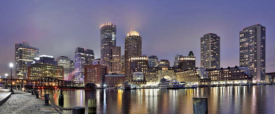 Boston Skyline Panorama Photograph by Brendan Reals