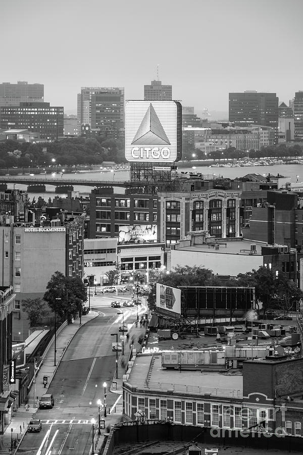 Boston Photograph - Boston Skyline Photo with the Citgo Sign by Paul Velgos