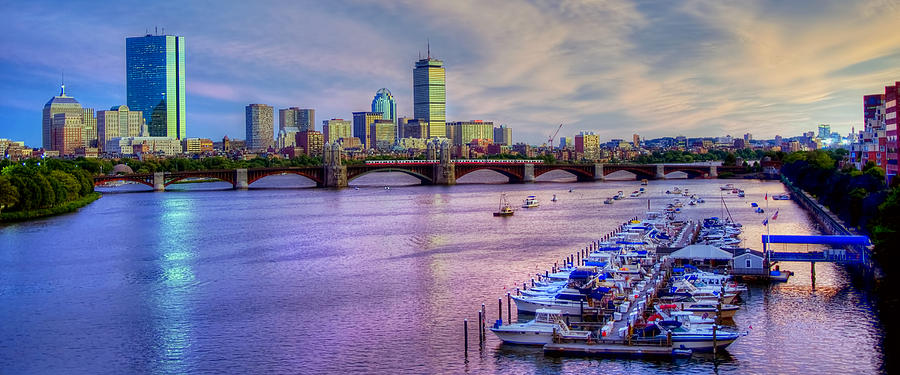 Boston Photograph - Boston Skyline Sunset by Joann Vitali