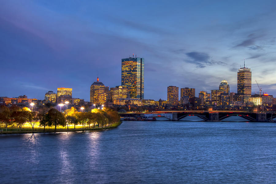 Boston Skyline Twilight over Back Bay Photograph by Joann Vitali