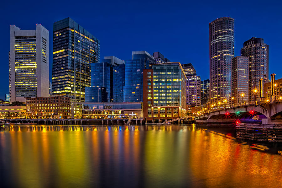 Boston Photograph - Boston Skyline Twilight by Susan Candelario