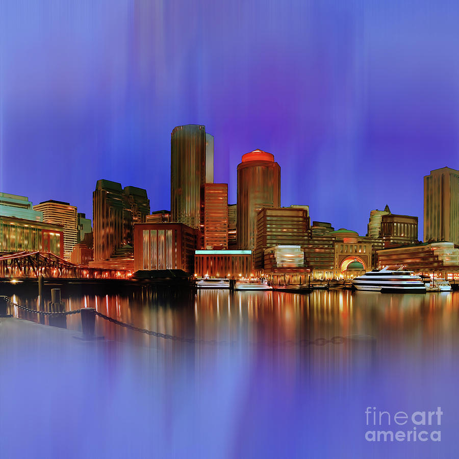 Boston Skyline USA Painting by Gull G