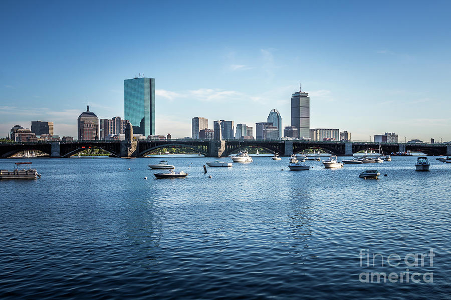 Boston Skyline with the Longfellow Bridge Photograph by Paul Velgos