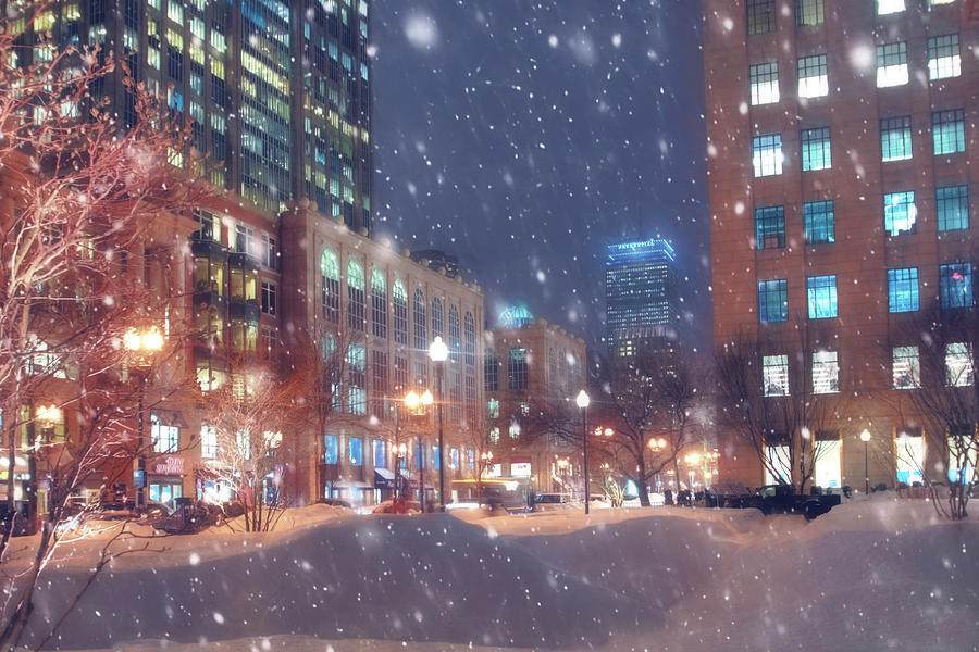 Boston Snowstorm in Back Bay Photograph by Joann Vitali