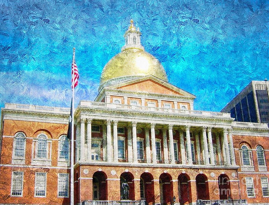 Boston State capitol Digital Art by Anne Sands