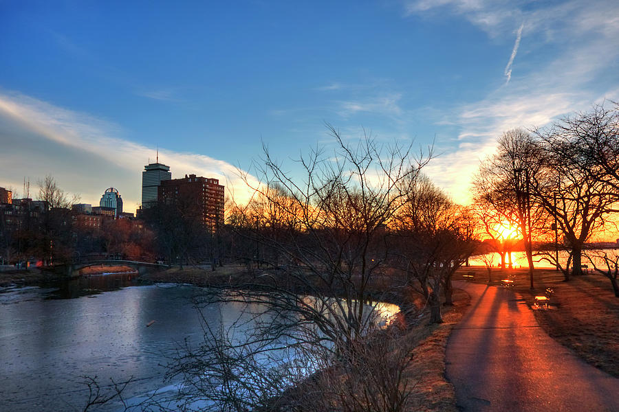 Boston Sunset - Charles River Esplanade Photograph by Joann Vitali