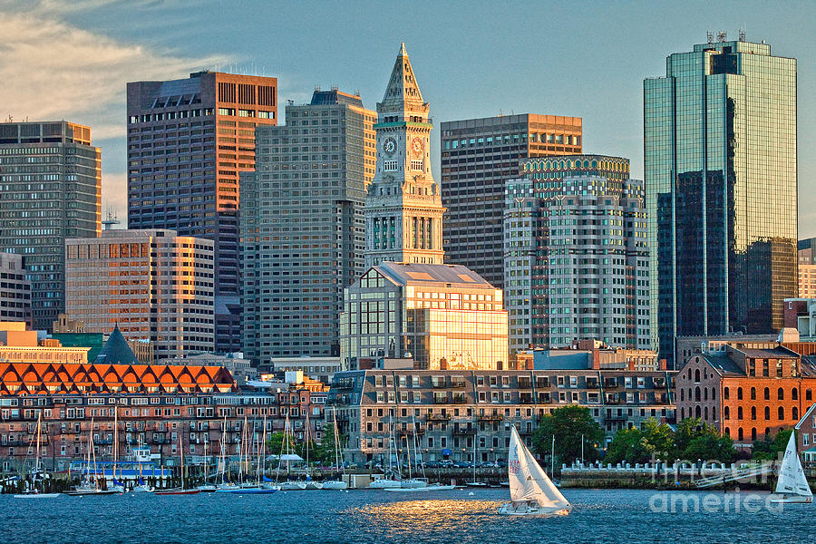 Boston Sunset Sail Photograph by Susan Cole Kelly