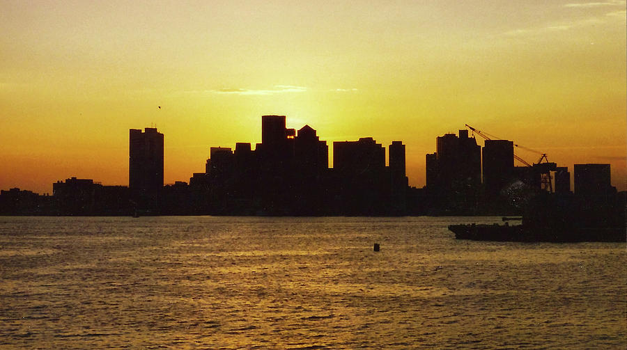 Boston Sunset Silhouette  Photograph by Brian MacLean