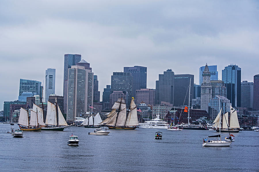 Boston Tall Ship Parade 2017 Ships in the Harbor Photograph by Toby McGuire
