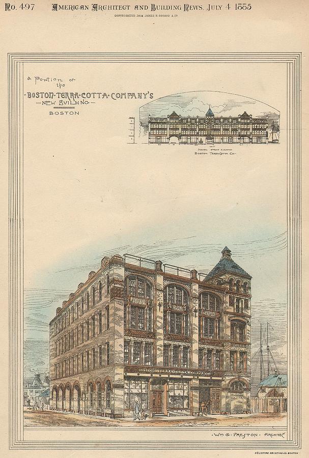 Boston Painting - Boston Terra Cotta Building Boston MA 1883 by William Preston