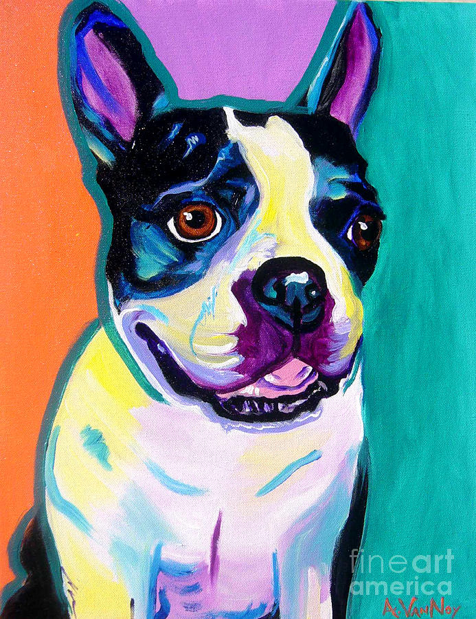 Boston Terrier - Jack Boston Painting by Dawg Painter