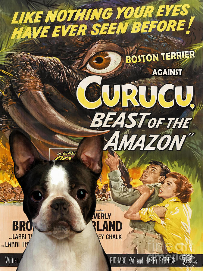 Boston Terrier Art Canvas Print - Curucu Movie Poster Painting by Sandra Sij