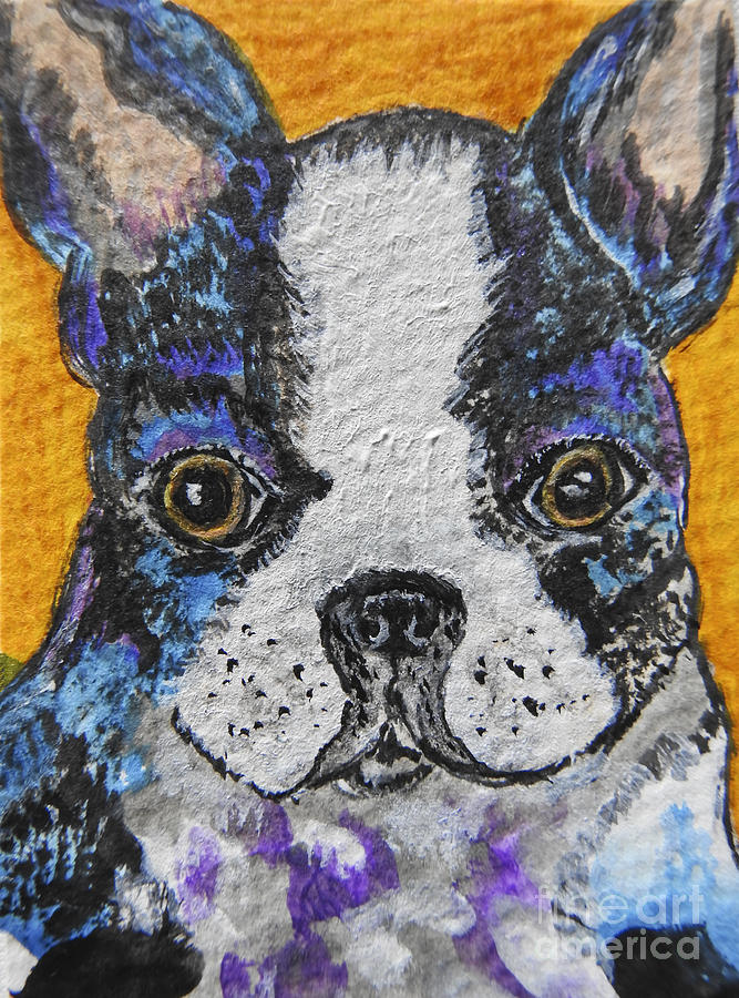 Boston Terrier Dog painting Painting by Ella Kaye Dickey
