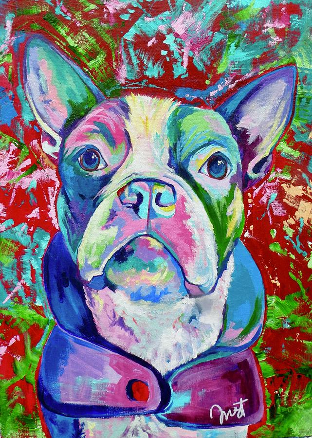 Boston Terrier Painting by Janice Westfall