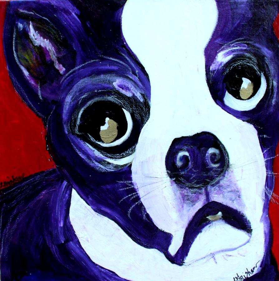 Boston Terrier- Lucy Painting by Laura  Grisham