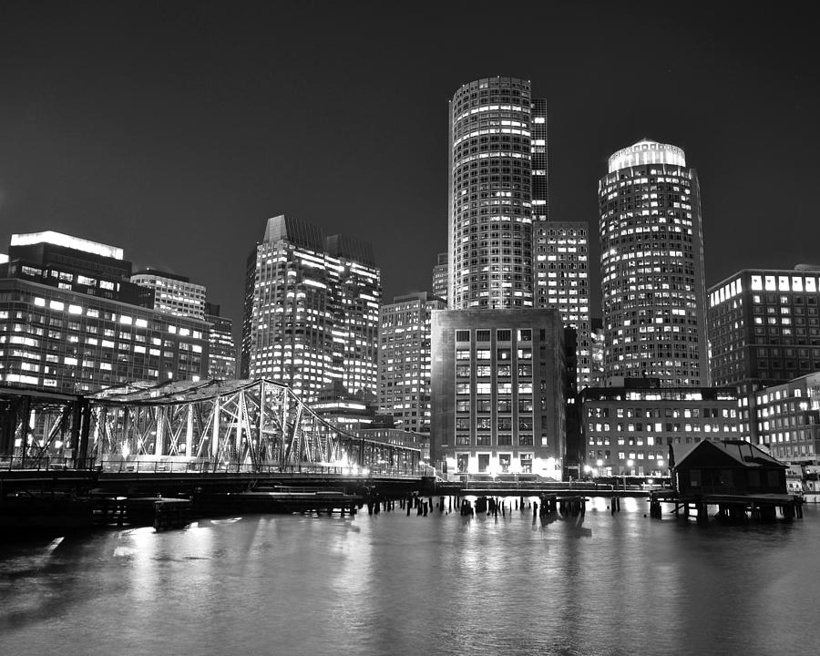 Boston Waterfront Black and White Photograph by Toby McGuire