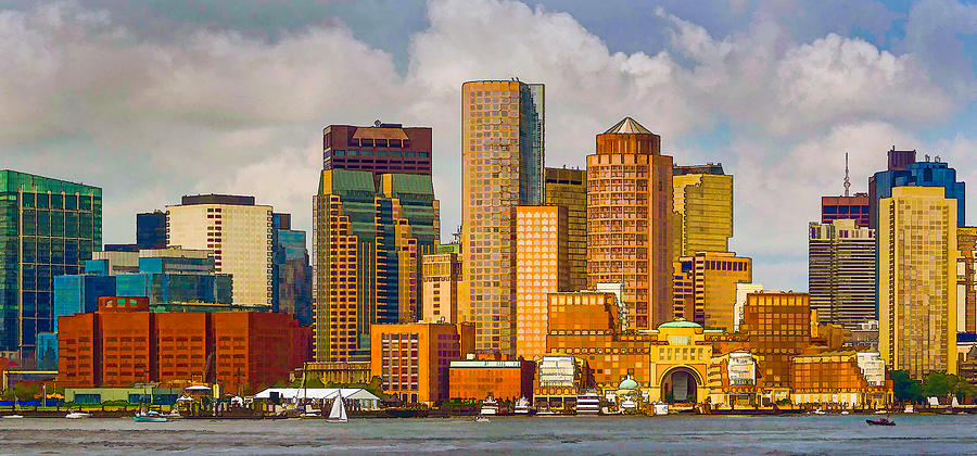 Boston Waterfront Skyline Photograph by David Thompsen